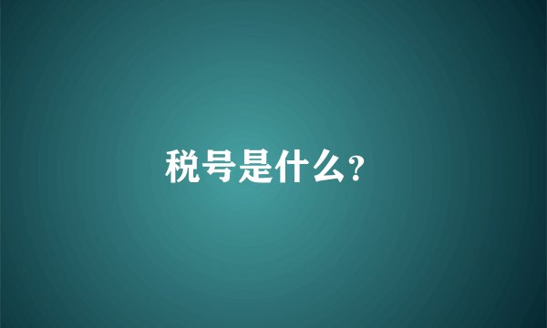 税号是什么？