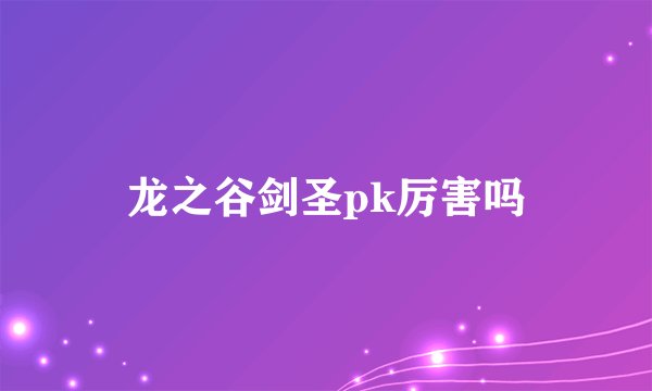 龙之谷剑圣pk厉害吗