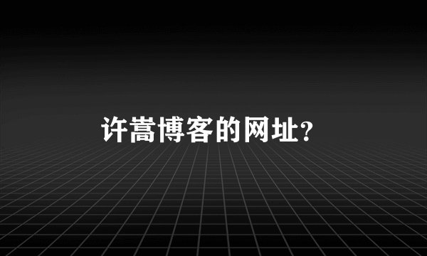 许嵩博客的网址？