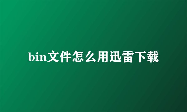 bin文件怎么用迅雷下载