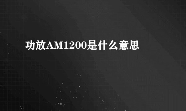 功放AM1200是什么意思