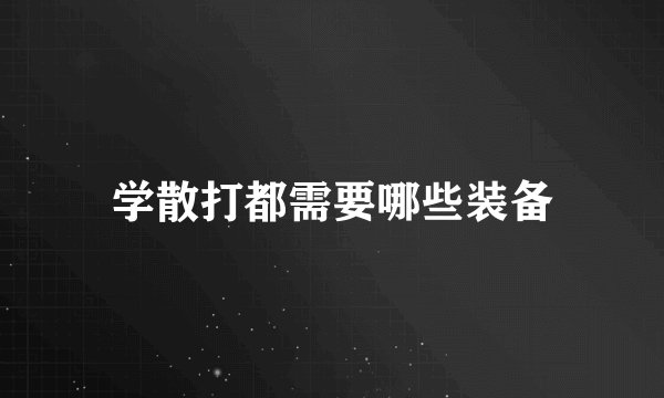学散打都需要哪些装备