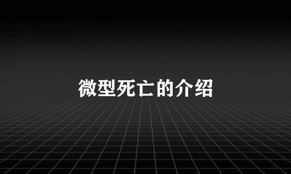 微型死亡的介绍