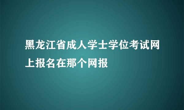黑龙江省成人学士学位考试网上报名在那个网报