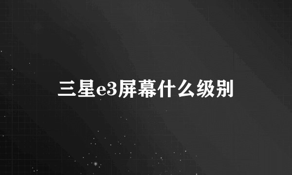 三星e3屏幕什么级别