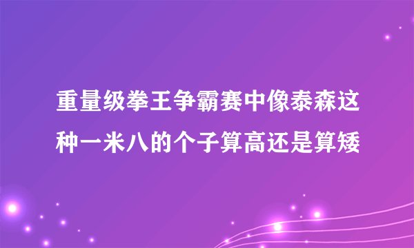 重量级拳王争霸赛中像泰森这种一米八的个子算高还是算矮
