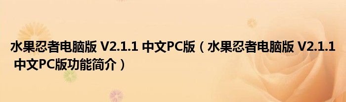 水果忍者电脑版V211中文PC版水果忍者电脑版V211中文PC版功能简介