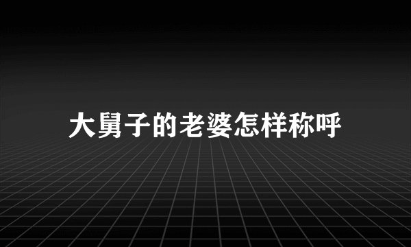 大舅子的老婆怎样称呼