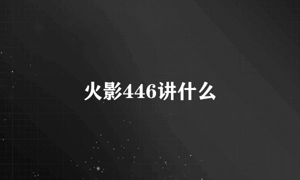 火影446讲什么