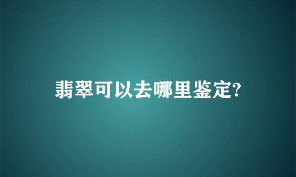 翡翠可以去哪里鉴定?