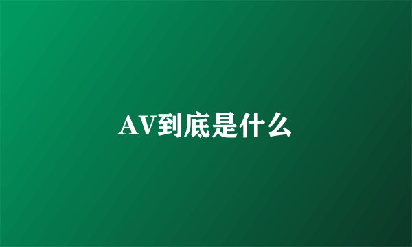 AV到底是什么