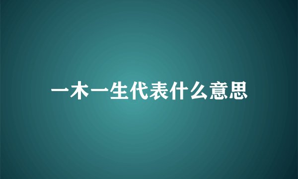一木一生代表什么意思