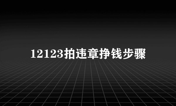 12123拍违章挣钱步骤