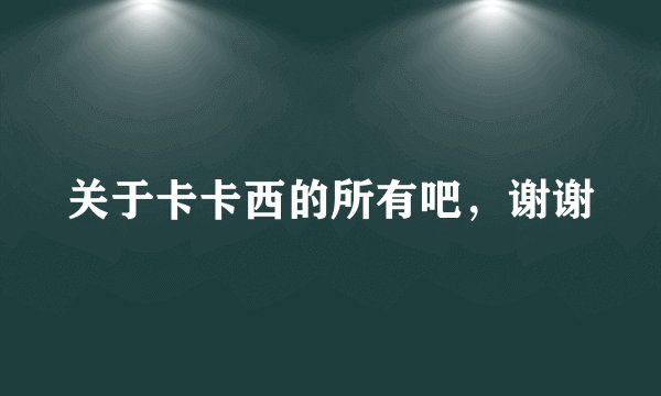 关于卡卡西的所有吧，谢谢
