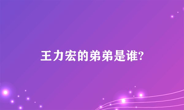 王力宏的弟弟是谁?