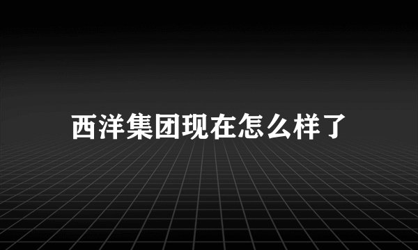 西洋集团现在怎么样了