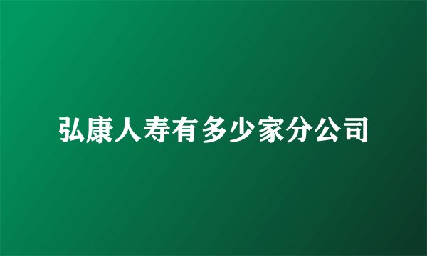 弘康人寿有多少家分公司