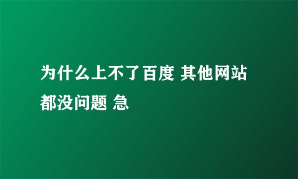 为什么上不了百度 其他网站都没问题 急