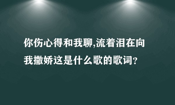 你伤心得和我聊,流着泪在向我撒娇这是什么歌的歌词？