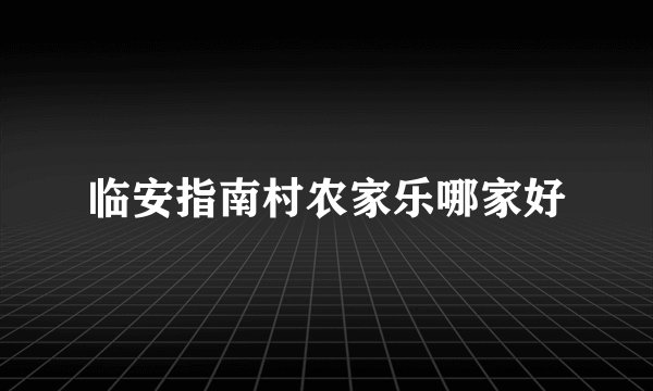 临安指南村农家乐哪家好