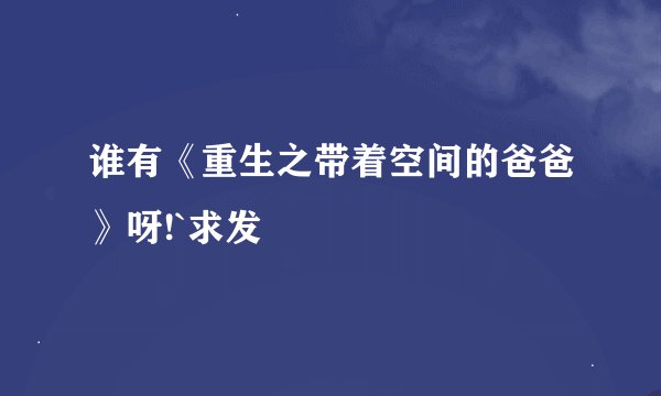 谁有《重生之带着空间的爸爸》呀!`求发