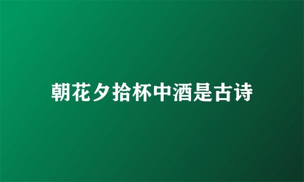 朝花夕拾杯中酒是古诗