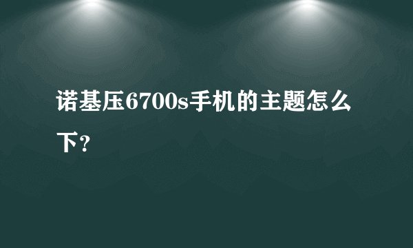 诺基压6700s手机的主题怎么下？