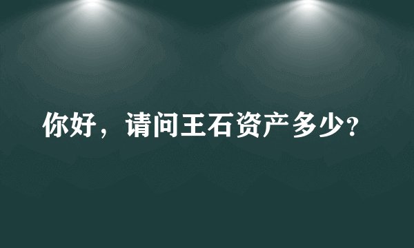 你好，请问王石资产多少？