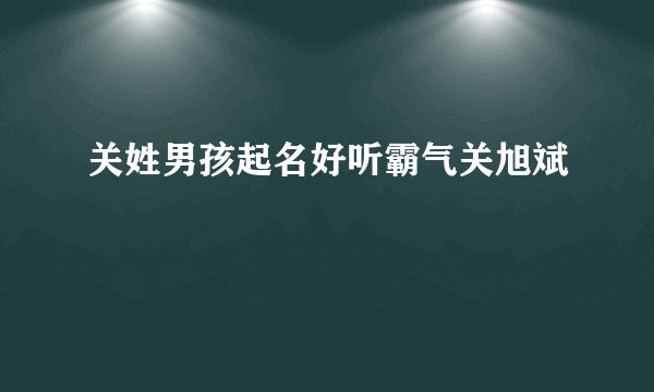 关姓男孩起名好听霸气关旭斌