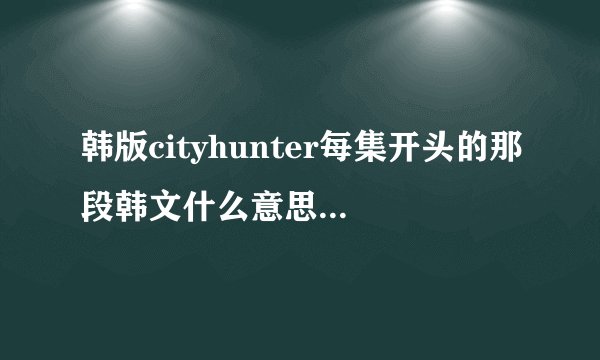 韩版cityhunter每集开头的那段韩文什么意思？？还有是谁在检查厅放走了千才满？？求解释！！！