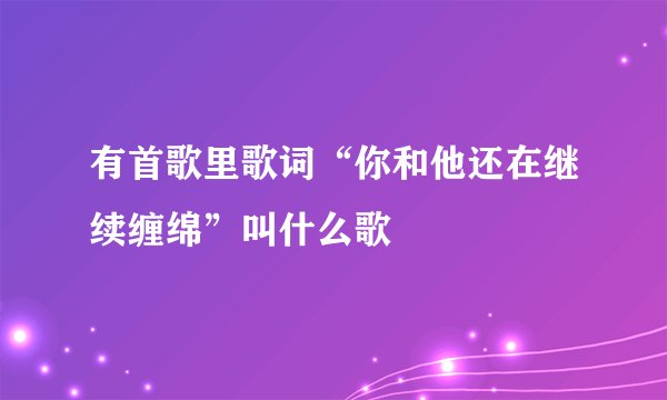 有首歌里歌词“你和他还在继续缠绵”叫什么歌
