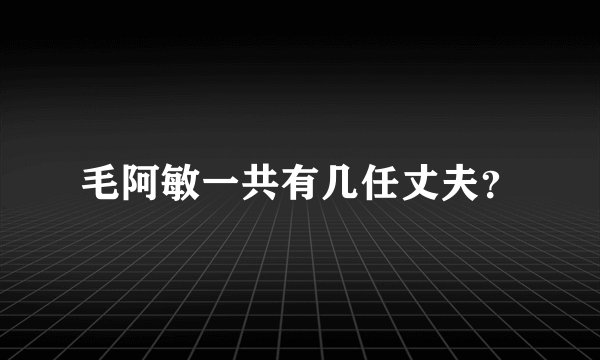 毛阿敏一共有几任丈夫？