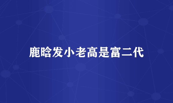 鹿晗发小老高是富二代