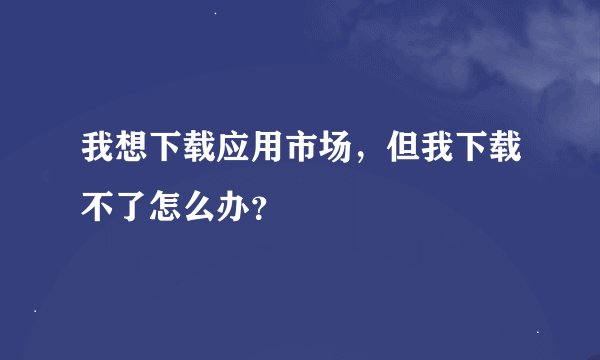 我想下载应用市场，但我下载不了怎么办？