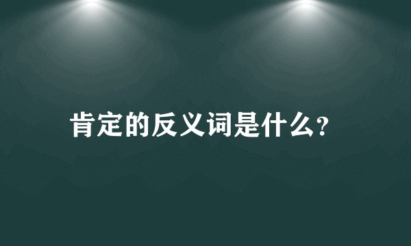 肯定的反义词是什么？