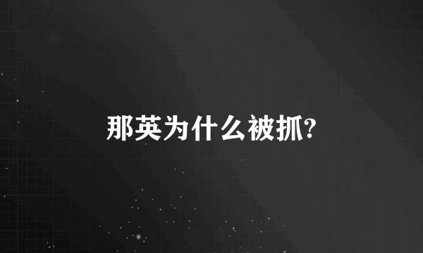 那英为什么被抓?