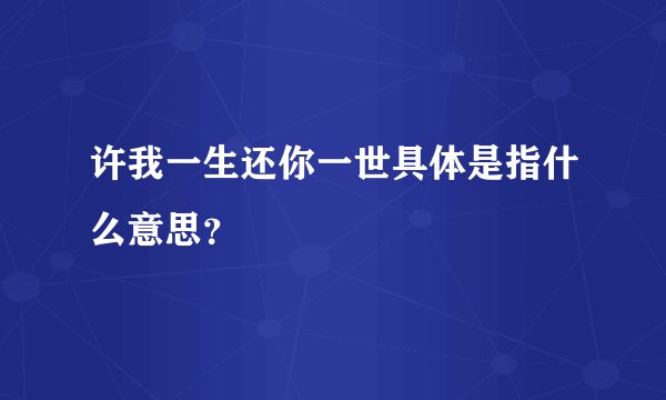 许我一生还你一世具体是指什么意思？