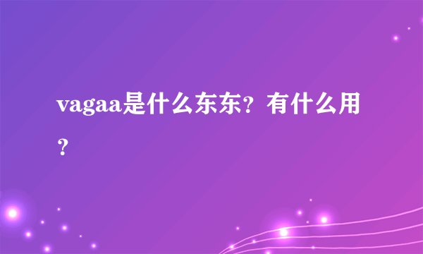 vagaa是什么东东？有什么用？