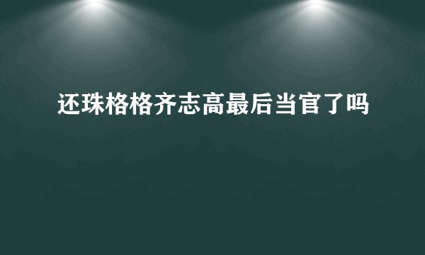 还珠格格齐志高最后当官了吗
