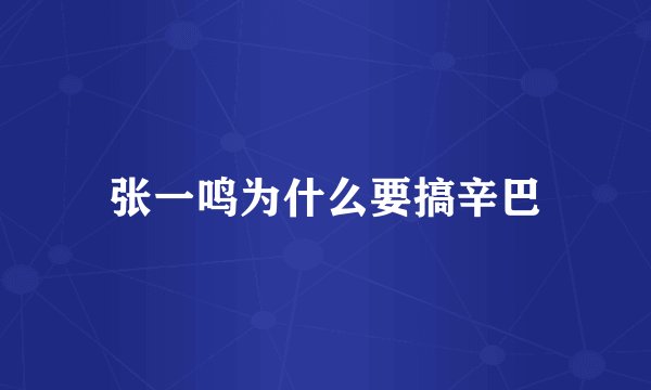 张一鸣为什么要搞辛巴