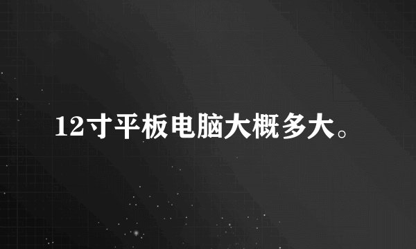 12寸平板电脑大概多大。