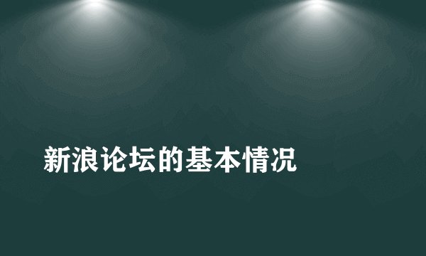
新浪论坛的基本情况

