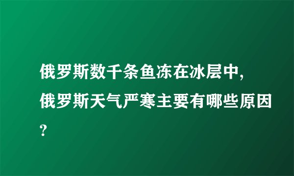 俄罗斯数千条鱼冻在冰层中,俄罗斯天气严寒主要有哪些原因?