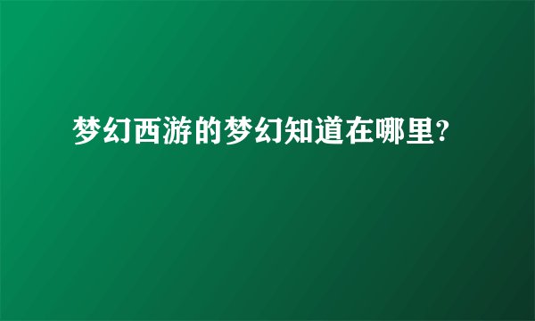 梦幻西游的梦幻知道在哪里?