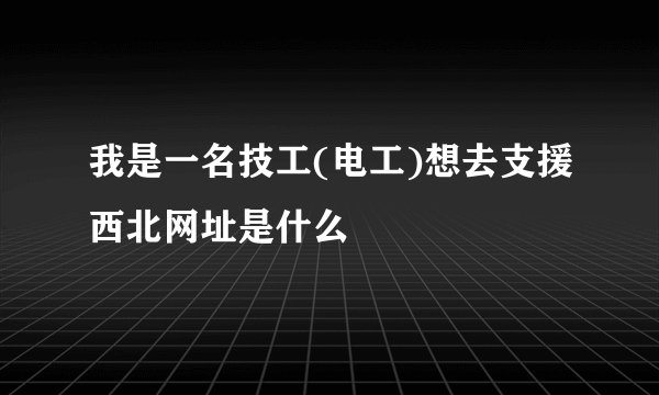 我是一名技工(电工)想去支援西北网址是什么