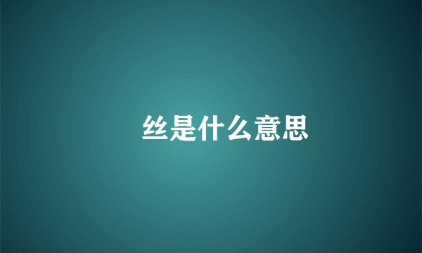 帍丝是什么意思