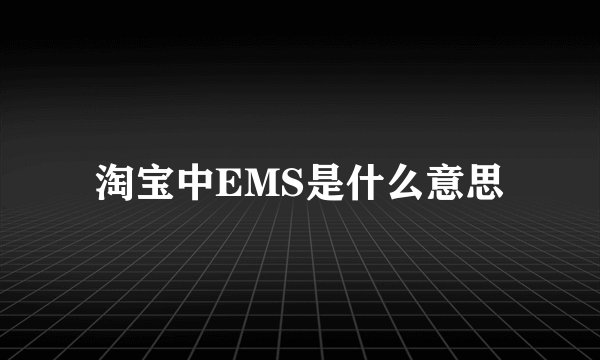 淘宝中EMS是什么意思