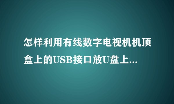 怎样利用有线数字电视机机顶盒上的USB接口放U盘上的视频?