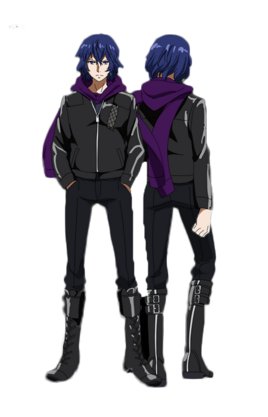 深蓝色头发黑色衣服叫绫人的动漫角色