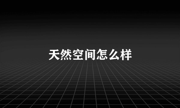 天然空间怎么样
